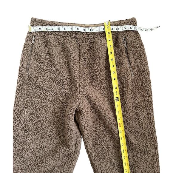 Skims Brown Teddy Sherpa Pull On Drawstring Jogger Sweatpants Pants Size Large - Picture 6 of 11